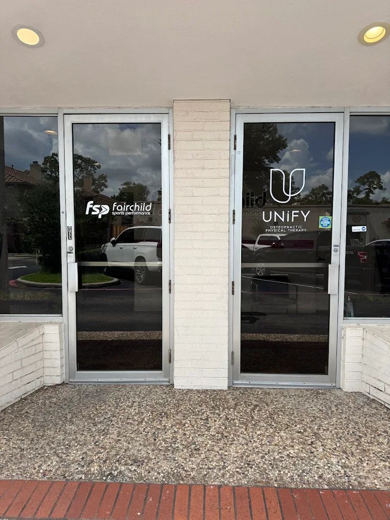 Unify Physical Therapy entrance inside Fairchild Sports Performance, Spring Branch