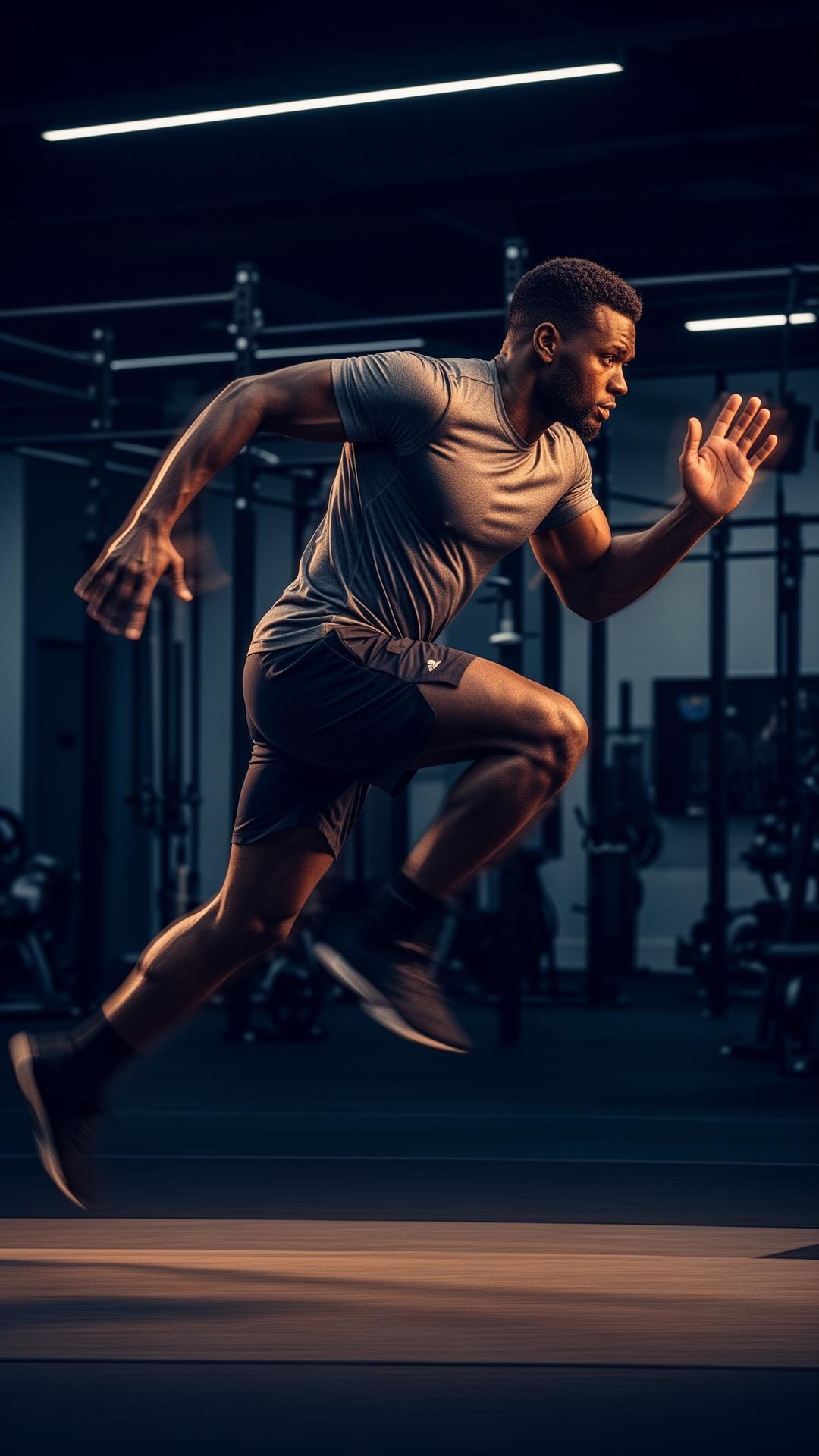 Athlete sprinting during performance training